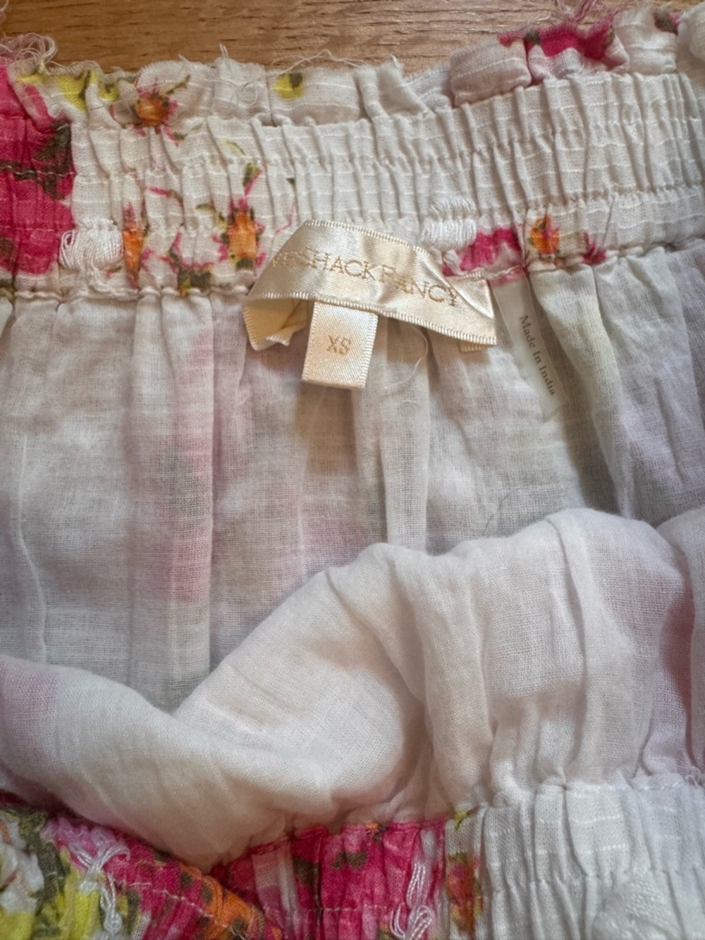 LoveShackFancy White Floral Smocked Waist Mini Skirt - Picture 3 of 5